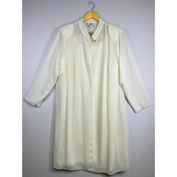 Vintage JBS white sheer duster jacket and sleeveless dress set 20w￼ - Picture 1 of 14